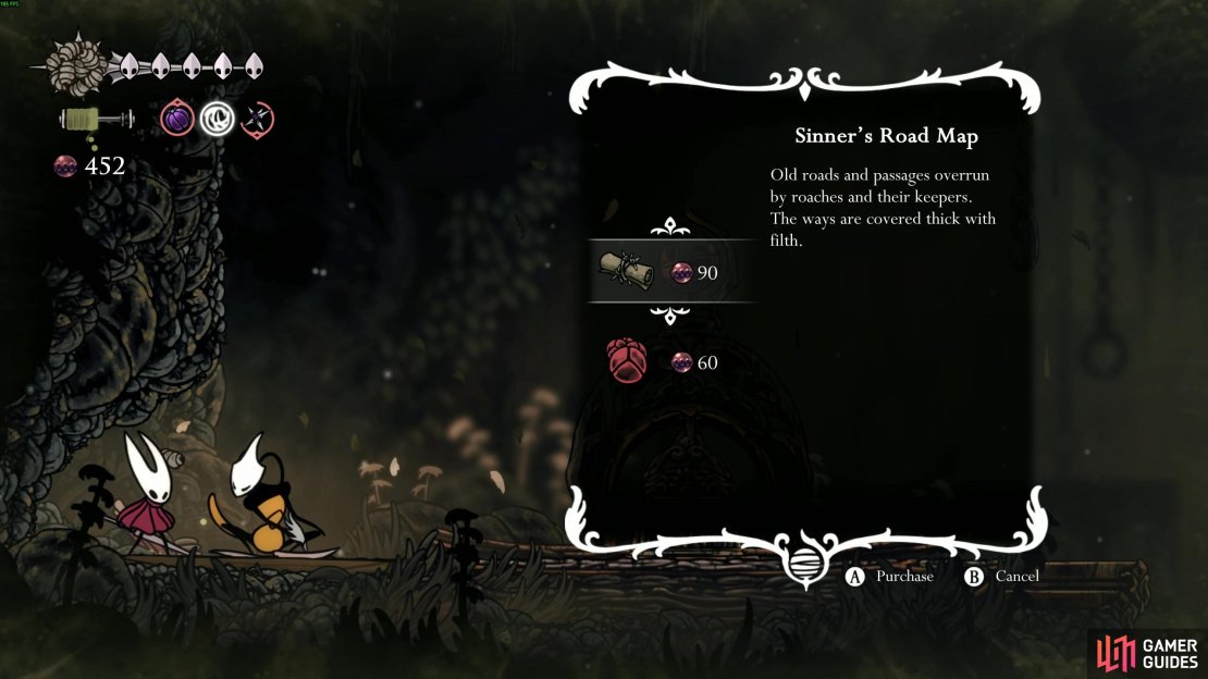 Here’s how to get the Sinner’s Road Map in Hollow Knight SIlksong. Image via Gamer Guides / Team Cherry.