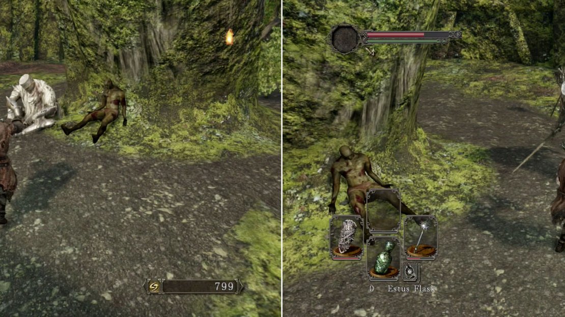 If you do decide to take him on then he’s pretty powerful at low levels so strafe backwards around the tree, bait him into an attack combo and only go in once he’s clearly in a ‘cool down’ state.