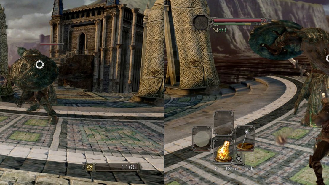 The knights with the sword and shield are actually pretty easy to beat. You can bait them into their three-swing combo that’s pretty easy to dodge (and it has the added bonus of a long cool down period too).