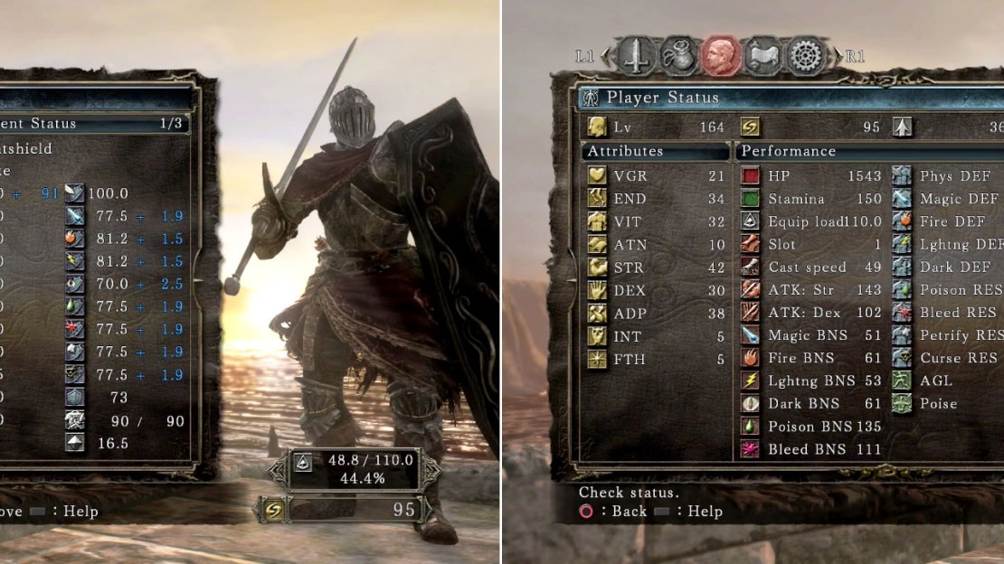 This is our melee-focused character just after starting New Game +