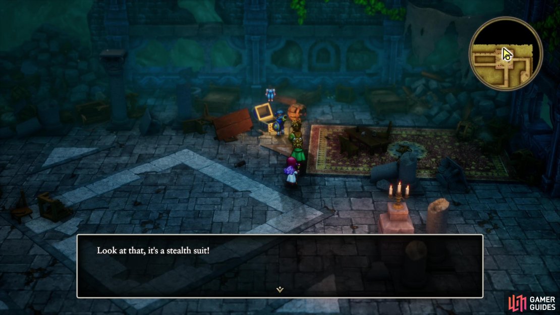 Search the northeastern room in Craggy Cave - B1 to find a chest with a Stealth Suit inside.