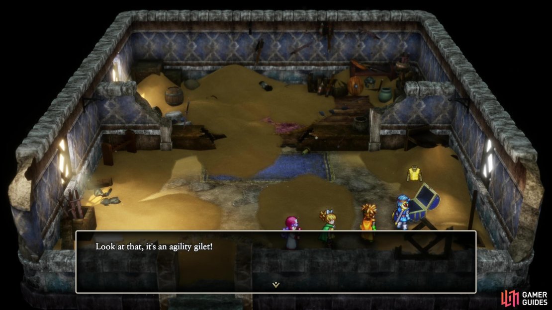 You can find an Agility Gilet in the one standing building left in Damdara.