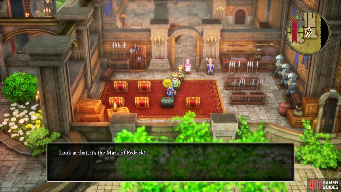 Return to the treasure room in Midenhall Castle - 1F and open the green chest to get the Mark of Erdrick.