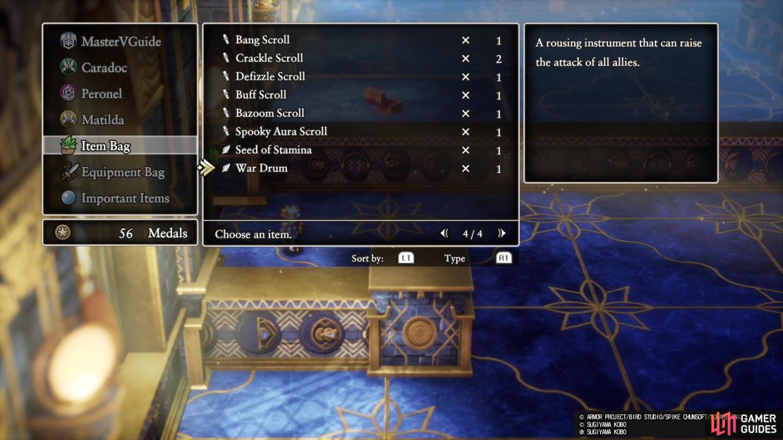 The War Drum is an item that increases the party&rsquo;s attack when used.