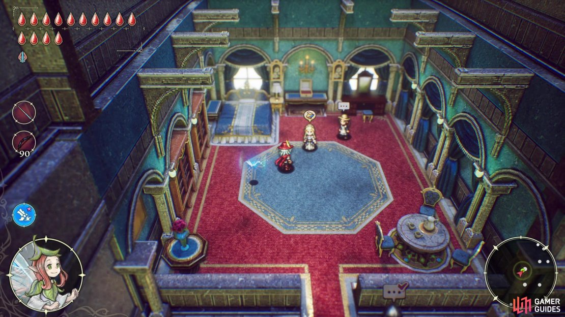 The final quest in the game, chronologically. Talk to princess Hueira in her room in Castle Huther after redeeming the Beast of Enmity to start the quest “Protecting Our Future Together”.