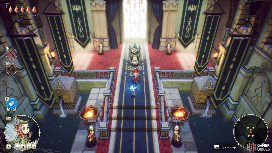 Talk to King Hichard in the throne room of Castle Huther to start the quest “The King’s Feast”. It will become available after you clear the Dragonpillar dungeon in the Age of Budding, then talk to Euygene.