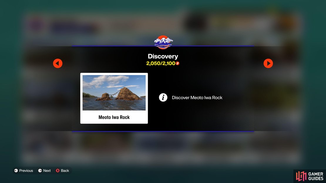 Meoto Iwa Rock is needed to complete the Discovery Section of the Collection Journal.
