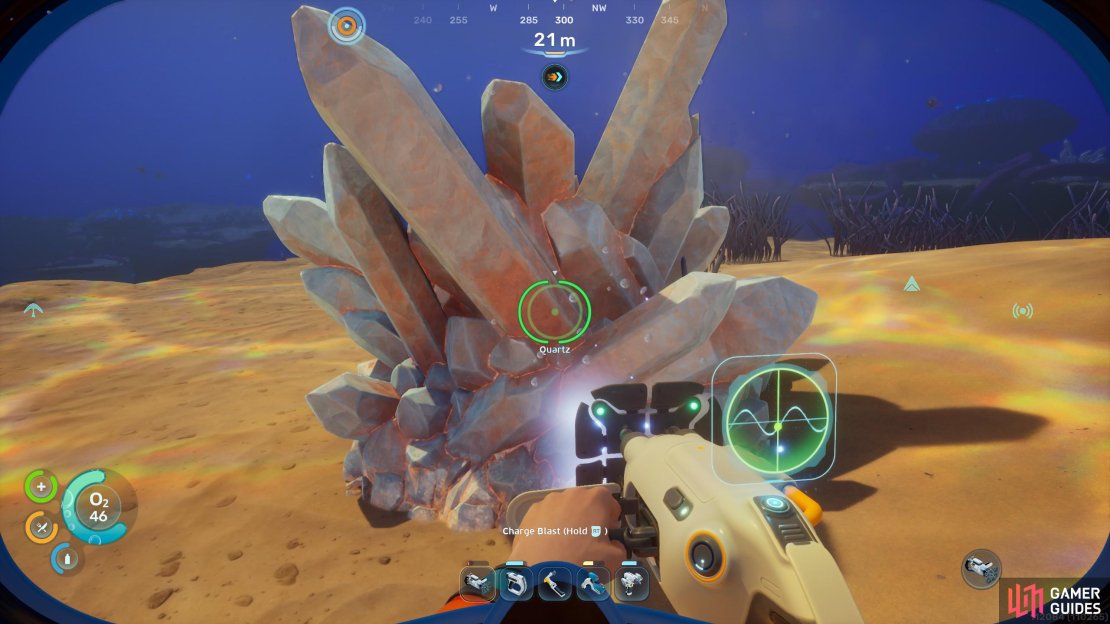 Once you&rsquo;ve crafted the Sonic Resonator, you can add large deposits of Quartz to your list of viable collection spots.