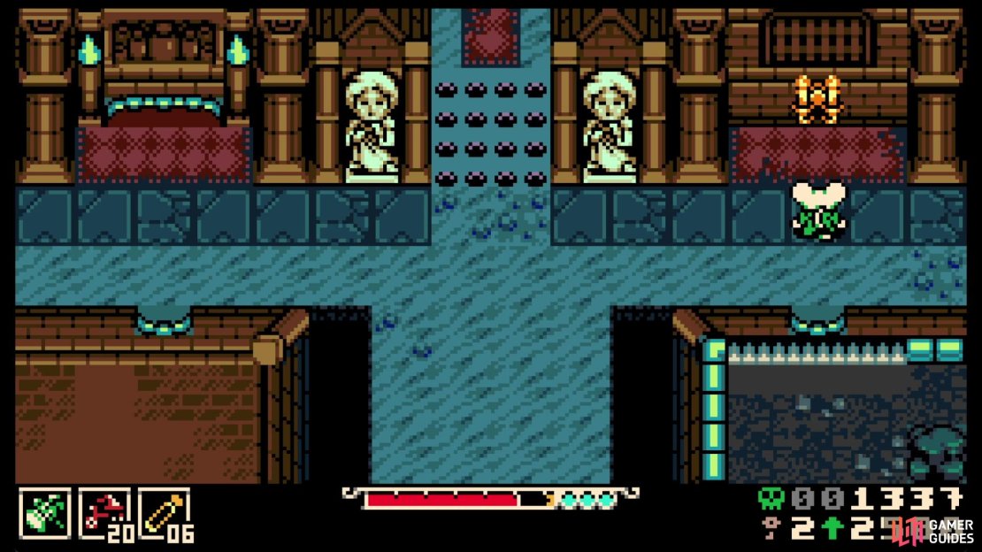 You can burrow under this wall right here to find the mirror.