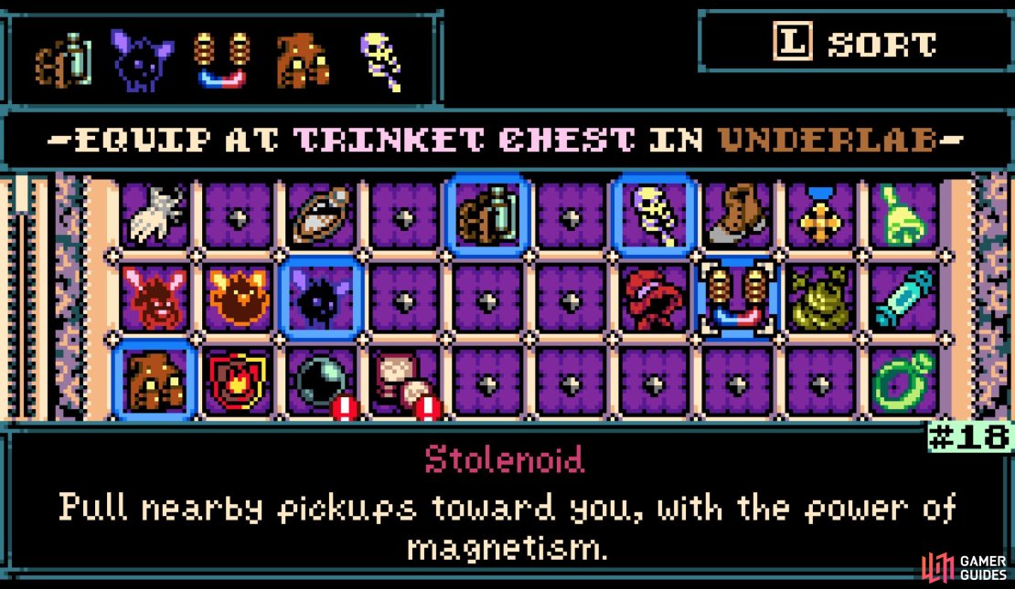 There are a total of 60 Trinkets in the game, giving you a lot of build variety!