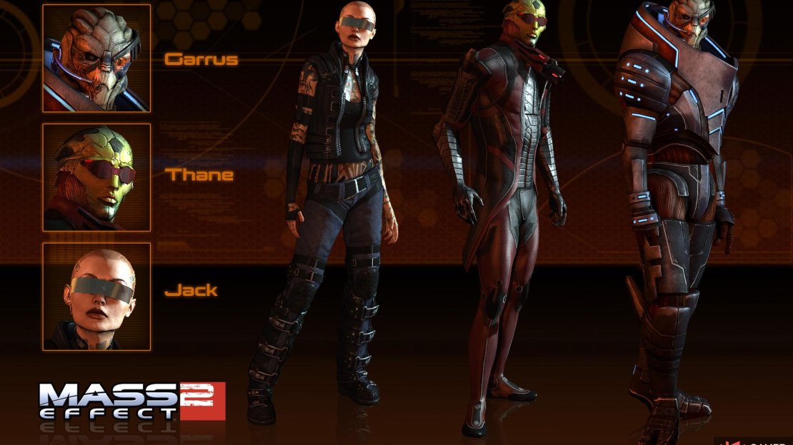 Jack, Garrus and Thane all receive an additional costume.
