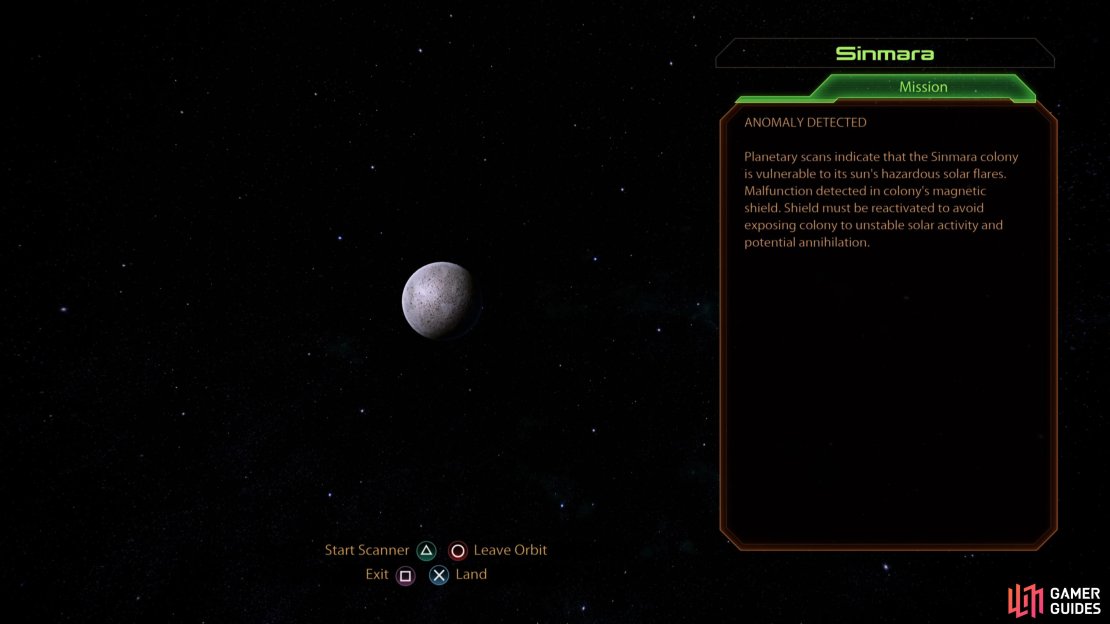 The moon Sinmara is the location of the assignment “N7: Endangered Research Station”.