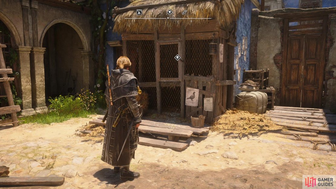 Find a coop in marked locations across most settlements,