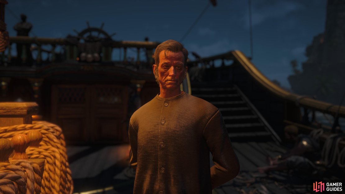 Padre joins the ship as the Master-at-Arms, keeping the rowdy pirating crew in check