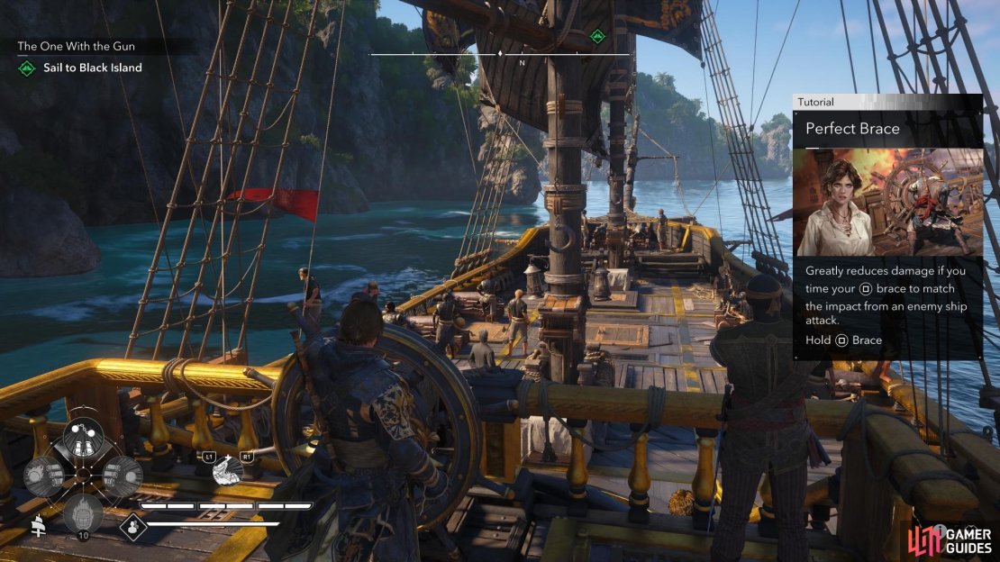 After starting the second mission, a pop-up will show you how to use the Perfect Brace skill