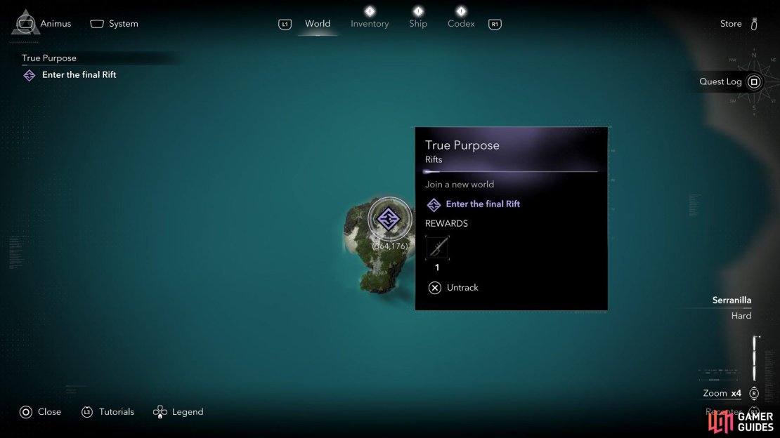 The location of the final rift in the game - True Purpose