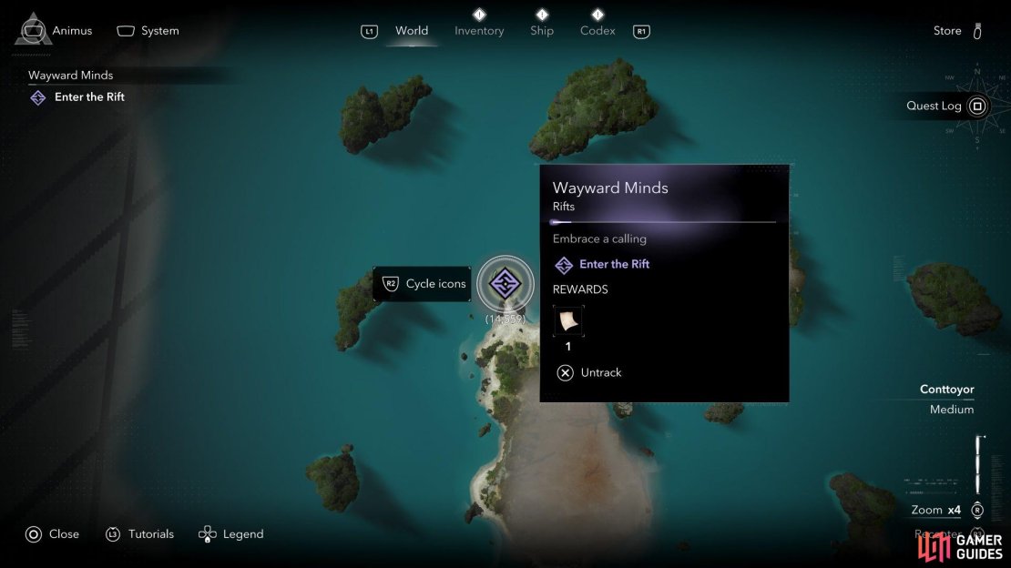 The location of the rift for Wayward Minds on Sacrifice Island… sounds like a lovely place.