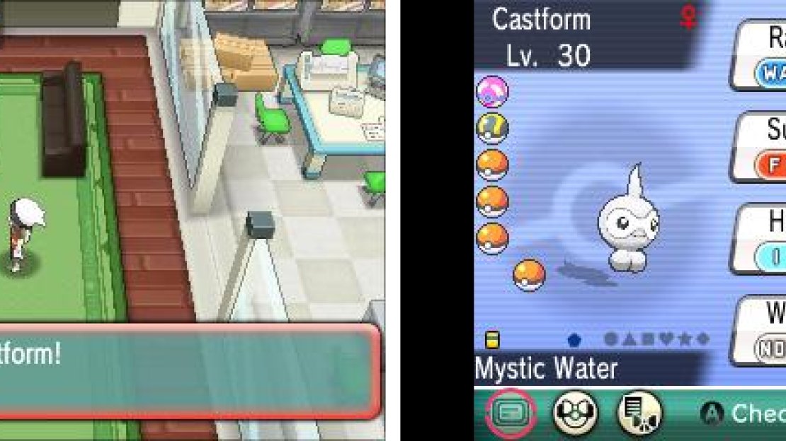 Castform has different appearances depending on the weather.