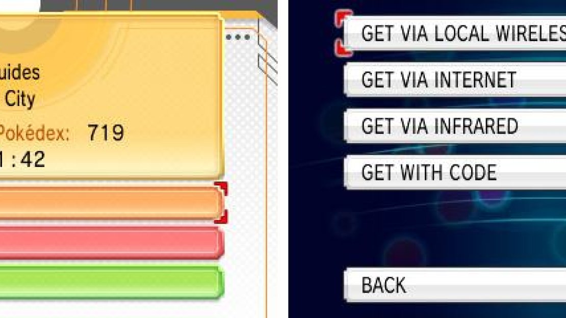 The majority of event Pokémon are received from the Mystery Gift menu.