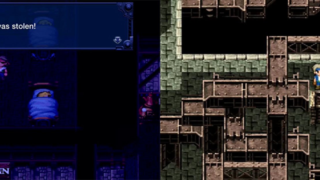 Don’t sleep in the Inn unless you want your money stolen. Talk to the old man and then jump on the crates once he’s distracted the guards to sneak over.