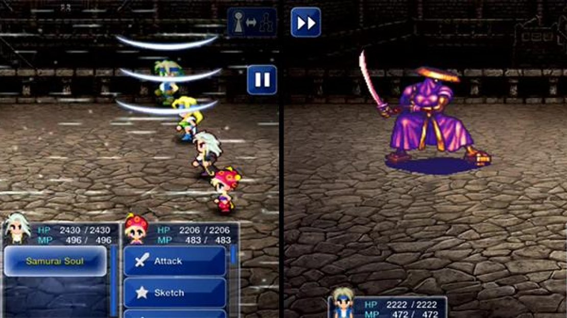 Gale Cut hits all party members but it’s not so strong. Ashura however, can one-hit a character and is very powerful.
