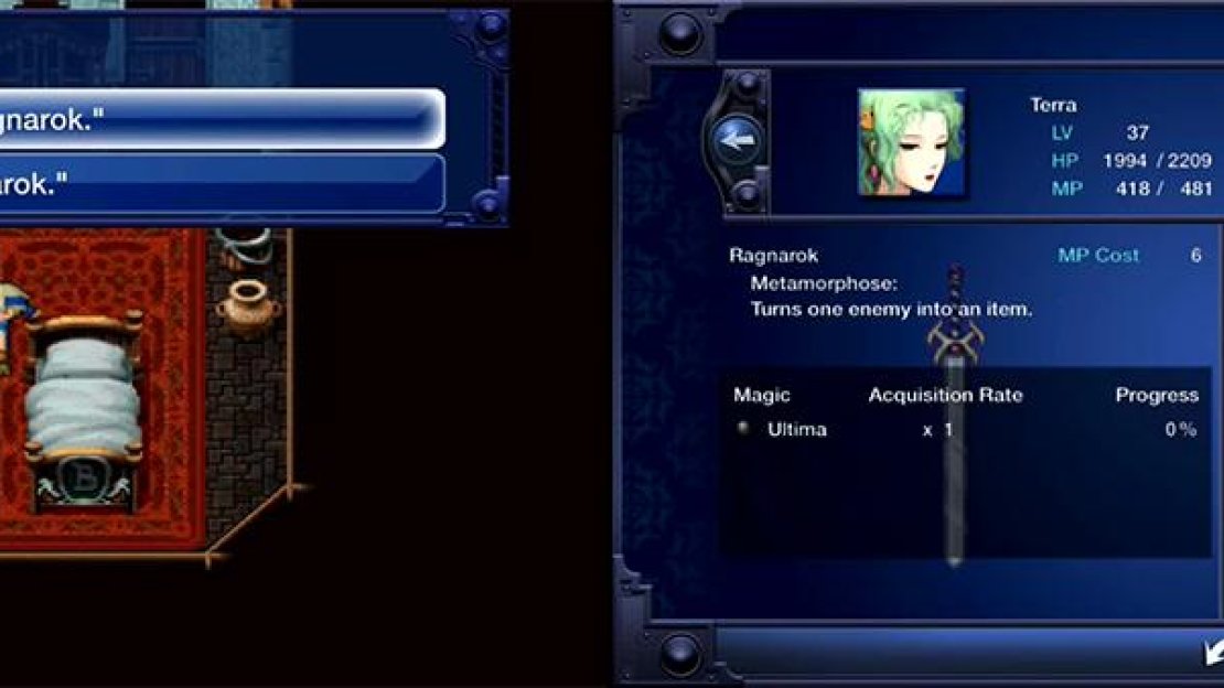 The Magicite is ten times better than the sword in terms of usefulness. You can learn Ultima, the strongest ability in the game.