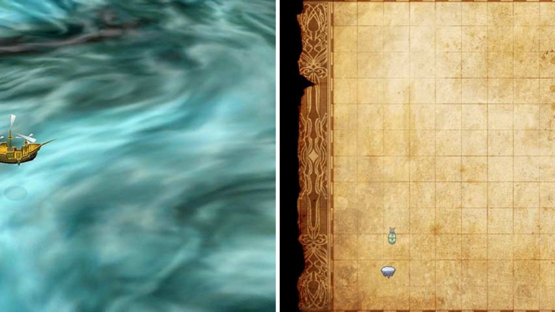 I highly recommend you use your map to navigate since you have no landmarks in the overworld.