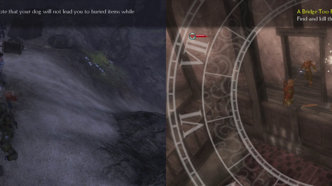 Defeat the first group of bandits to find a chest (left) and then go and clear out the Rookridge Inn (right).
