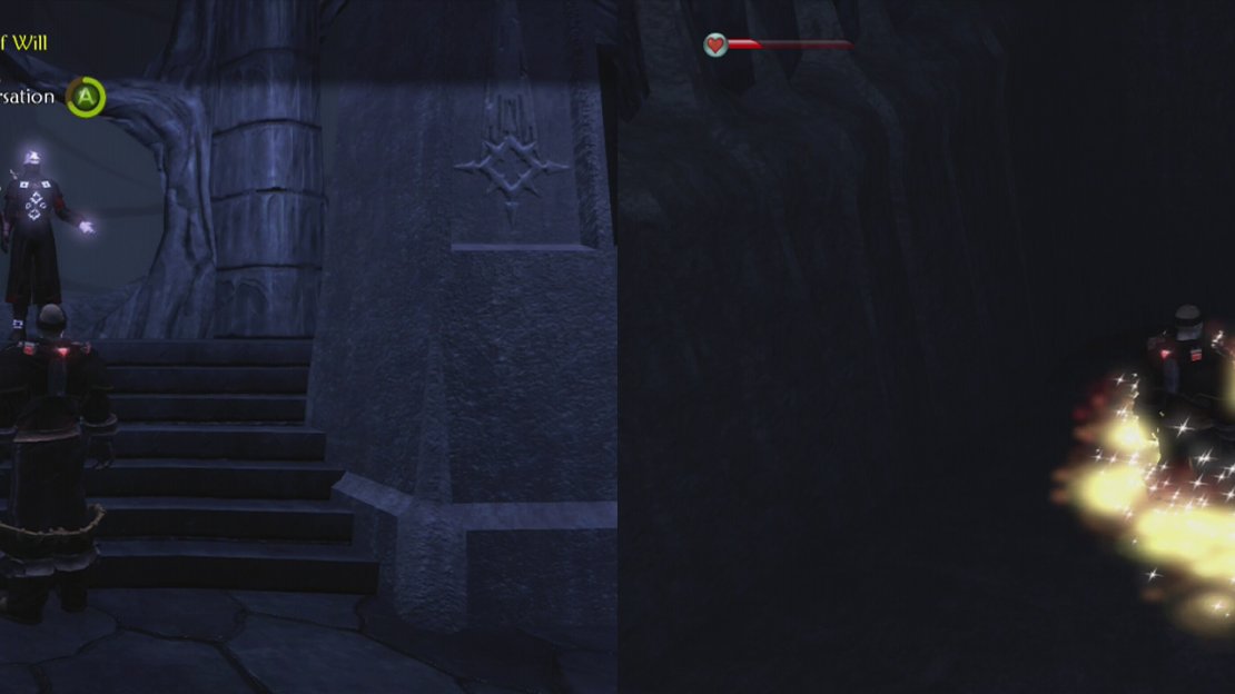 Visit the Commandant (left) and then track down the mission guard (right).