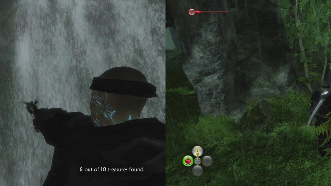 As you go around the island collecting the various treasues, make sure to shoot the gargoyle (left) and grab the silver key (right).