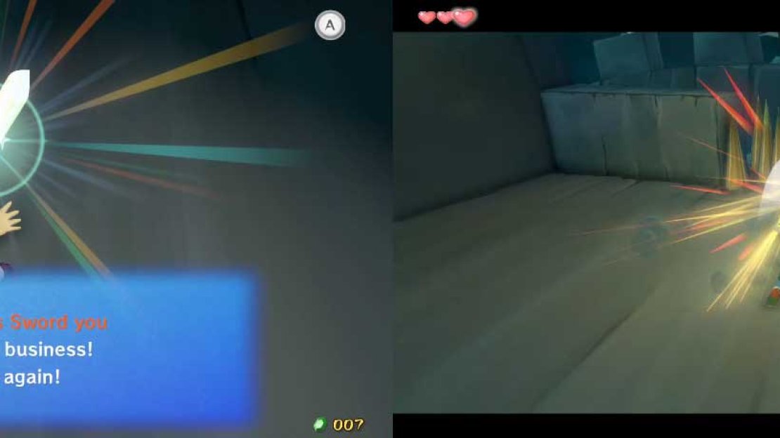 Run to the sword to pick it up, then make battle with the Bokoblin. Seeing as you have your sword, you can finally stop the constant defending. You can still defend and pick up weapons as before, though.