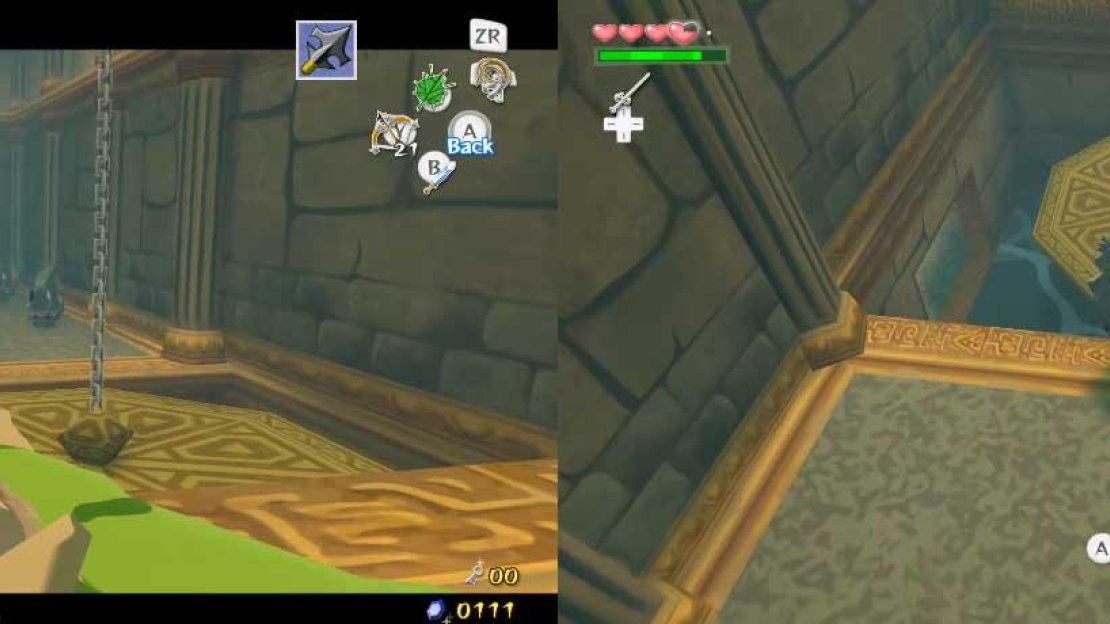 As you enter the scales room once again, put the statue down - a Wizzrobe is nearby, ready to attack. When it appears, immediately L-target and shoot it.