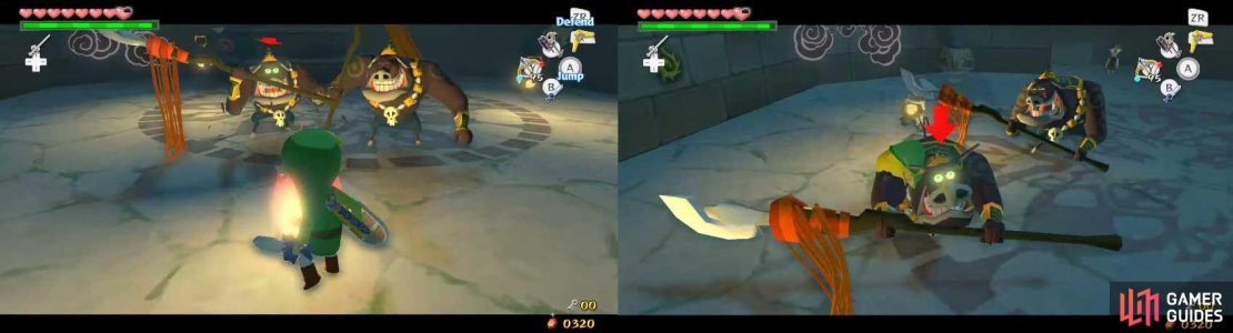 A chest will be revealed on the higher ledge and the other block will provide a way up to the now-unsealed door.