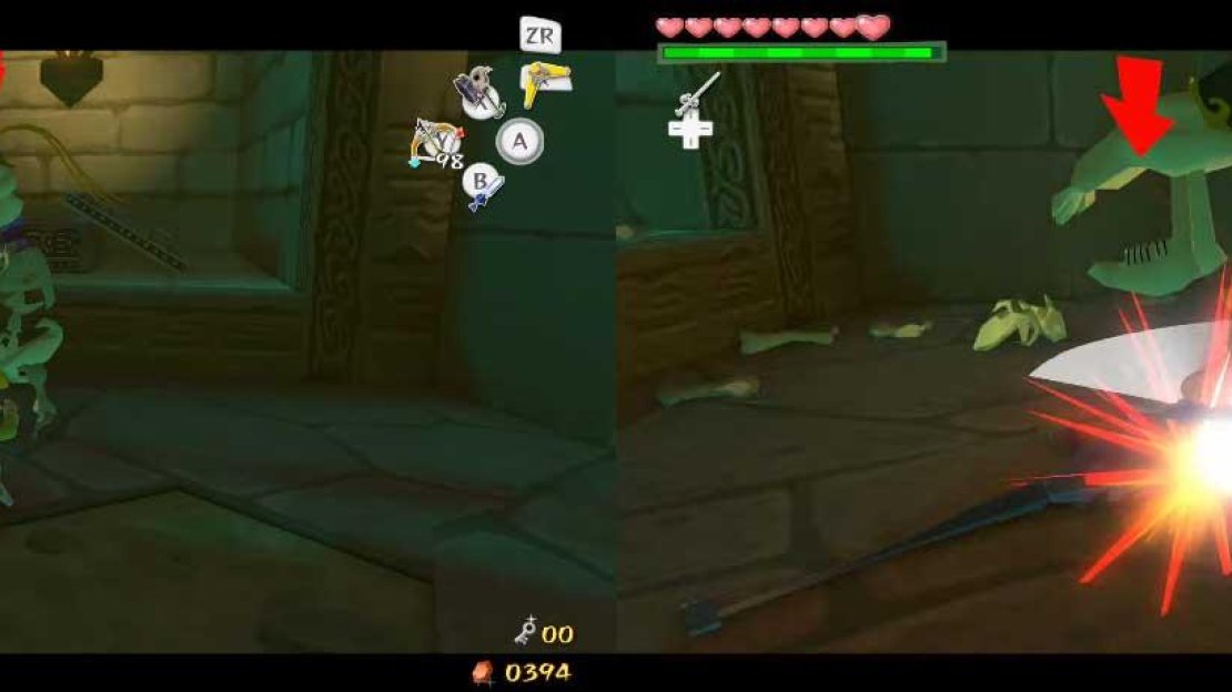 When the skeleton has fully rejoined, take it from the top. After defeating the first Stalfos, two more shall appear.