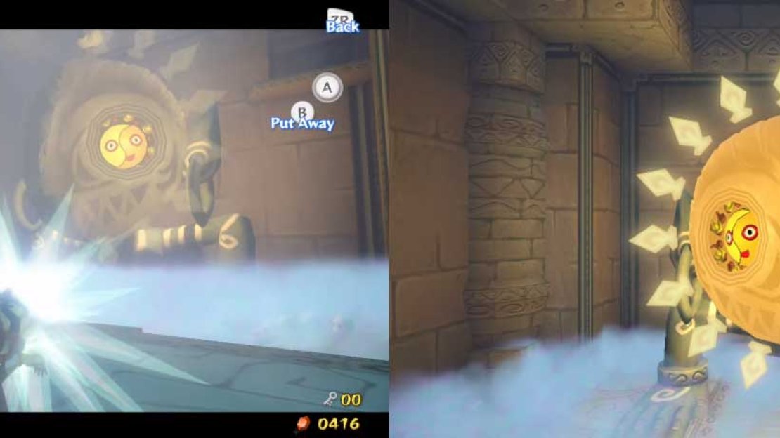 Now, it is time to reveal the true purpose of both of these beams. First, take control of Medli via the Command Melody. Walk her into one of the beams of light and begin reflecting light.