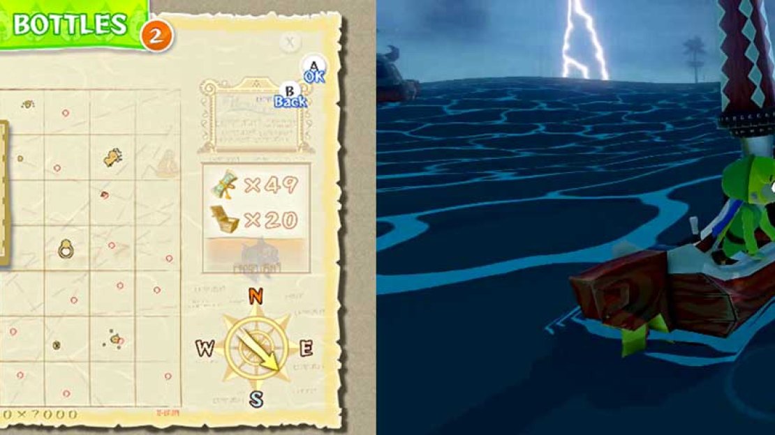 Now, you will using these charts like any other charts. When you sail to the proper spot, use the map to find the treasure marked with the X and use the Grappling Hook to get the treasure.