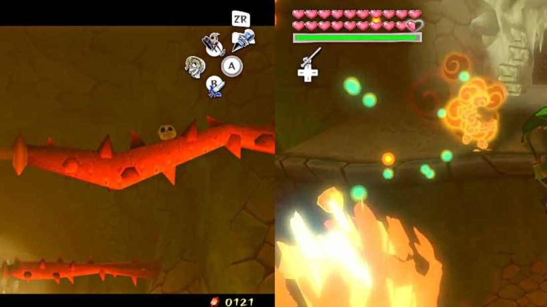 The only remnant he has left was his sword. Pick it up and hit the wall with the face on it with the sword. The wall will shine similarly to how Phantom Ganon did, then crumble away. Go through the newly-revealed tunnel.