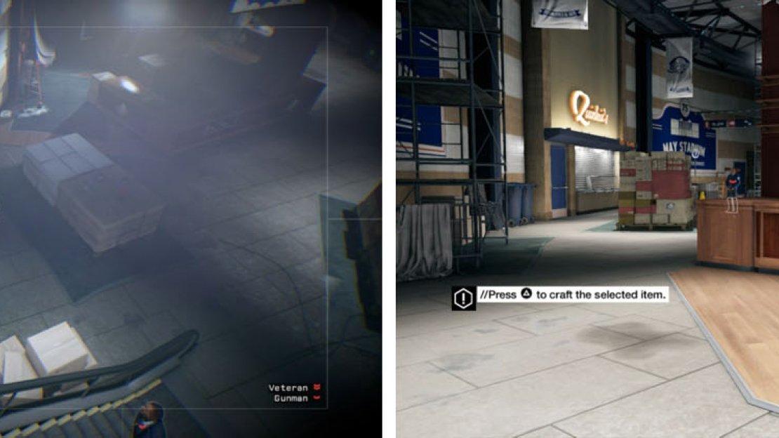 After unlocking the double doors (left), enter the room and create a Lure (right).
