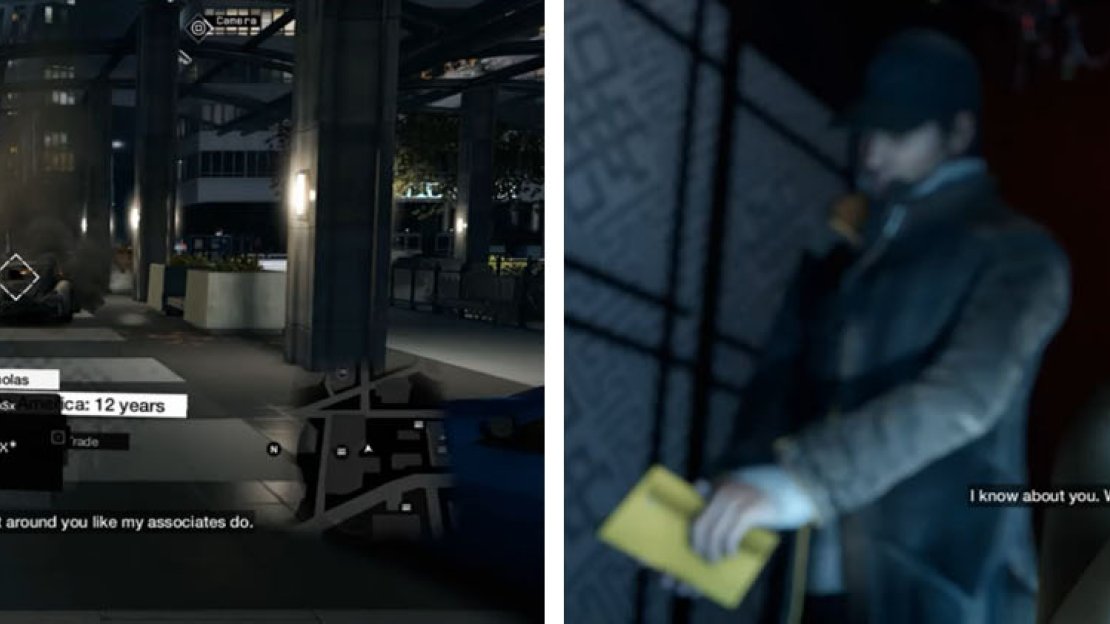 Hack into Crispin’s phone (left) and then head to the club to get your “special gift” (right).