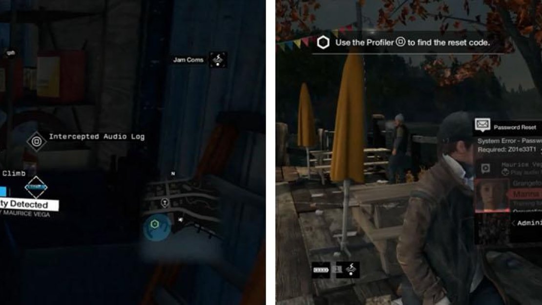 Grab the Maurice Vega 04 audio log (left) and then find the password reset (right) from one of the four employees.