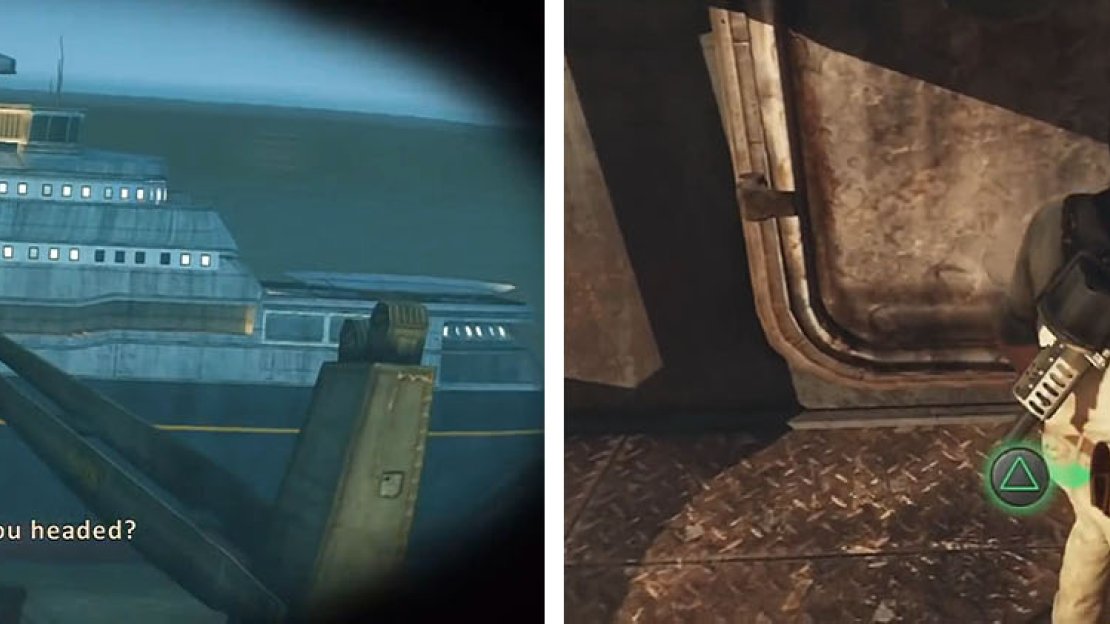 Instead of heading down the zipline toward Ramses’ ship (left) check the far corner for a treasure (right).