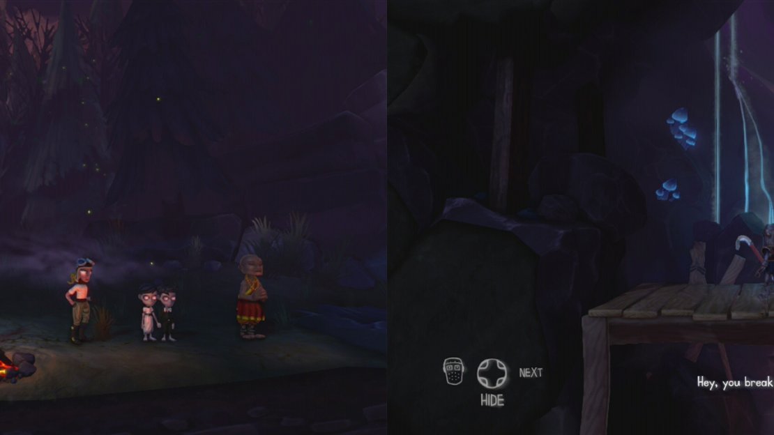 Choose your characters… and then plant three of them on the bridge in the cave to begin your journey.