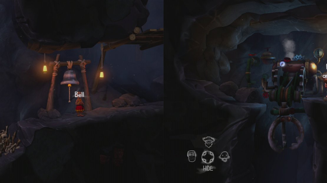 Position 1 character by the levers at the top of the room (left) and another by the bell (right). Then ring the bell and quickly switch and hit the lever!