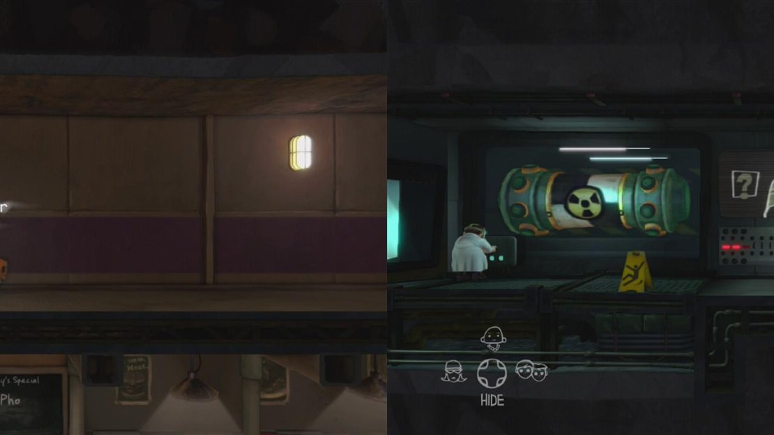Grab the wet floor sign (left) and then place it next to the scientist pictured (right) and hack the console here.