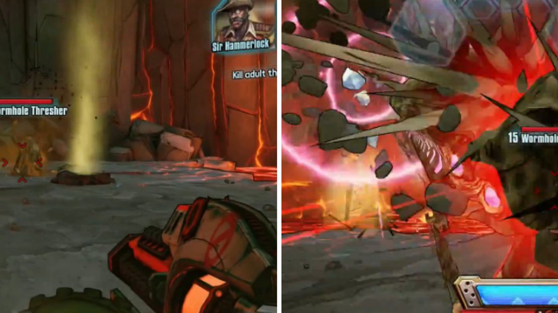 Try to kill the Wormhole Threshers from a distance, as they suck you in and protrude spikes from their bodies, dealing constant damage.