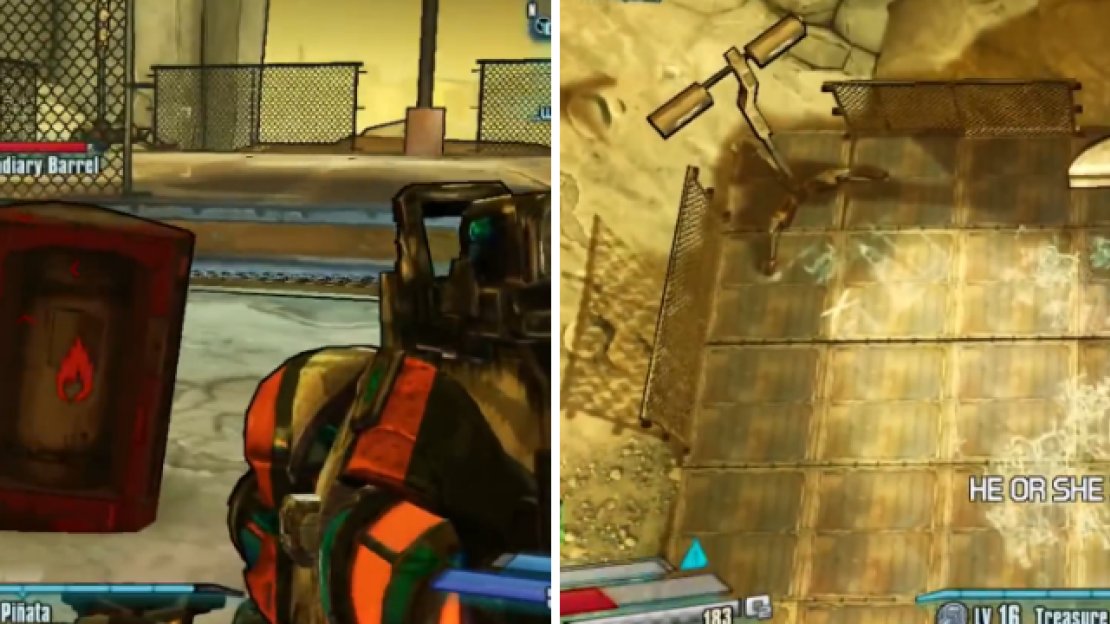 The optional objective is completed as long as you’re on fire when you use the jump pad and there’s a few barrels around to help with that.