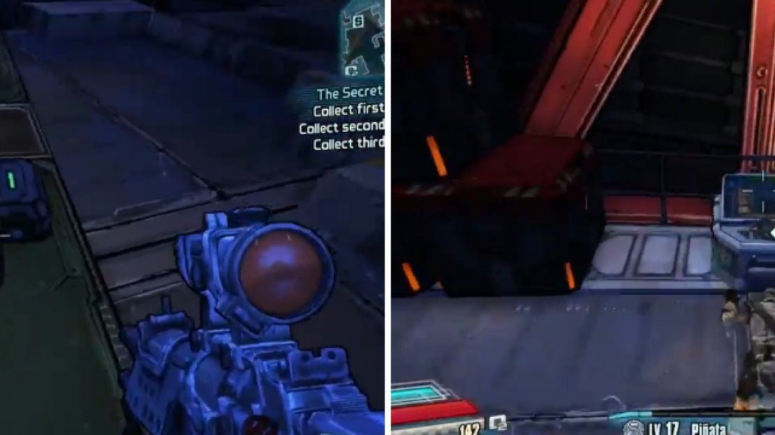Shoot the box next to the jump pad to be able to launch yourself to a platform, with a stuck elevator that contains the one ECHO.
