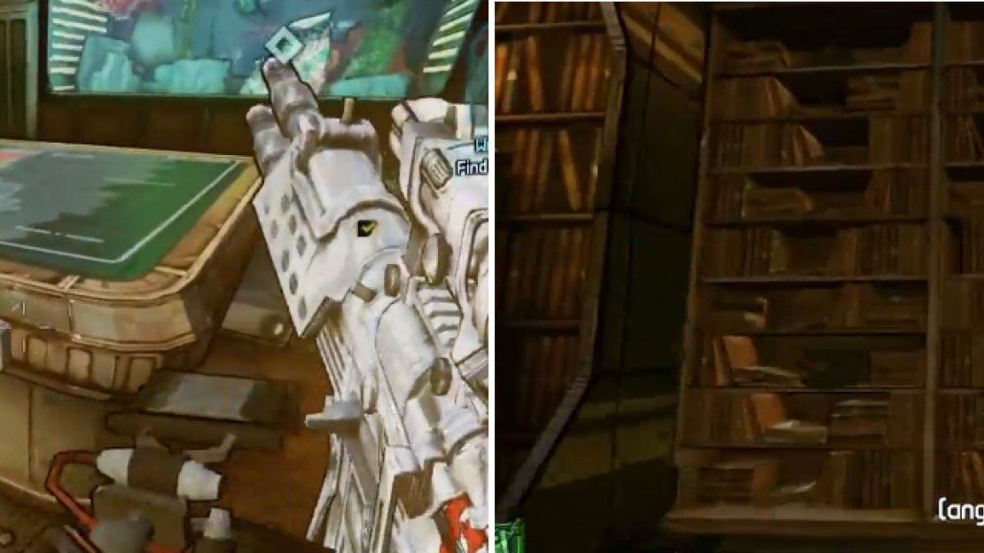 The switch to find the first ECHO is on the side of the table in the middle of the room, while the second is found by pulling the highlighted book on the shelf.