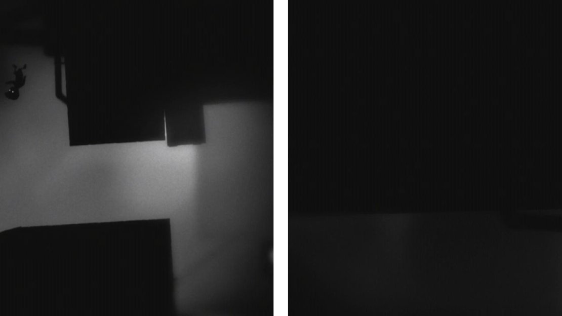 Invert gravity and use the crate to jump up to the left (left). Drop down the gap and quickly pull the handle on the left wall and the egg will pop out (right).
