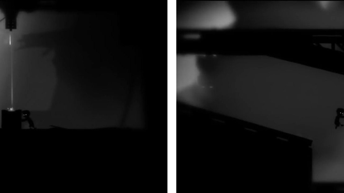 Grab the box and push it back to the left until it is beneath the machine gun (left). once it has been shot up, push it back to the right and off the ledge. The egg will tumble out (right).